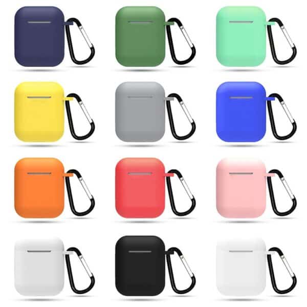 airpods 1 2 ultra thin silicone case with keychain (3)