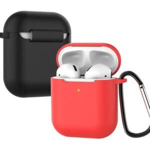 airpods 1 2 ultra thin silicone case with keychain (6)