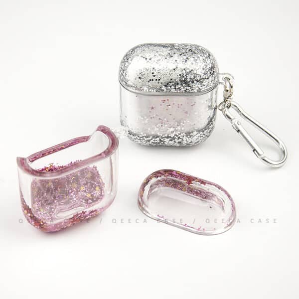 airpods liquid glitter sparkle case with key chain (1)