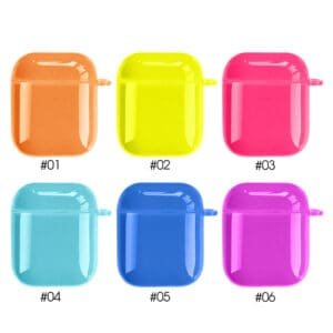 airpods neon colors tpu case with keychain (4)