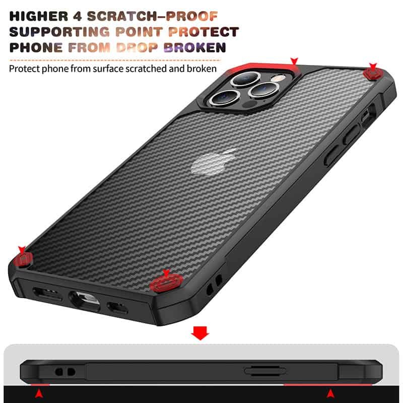 clear hybrid carbon fiber anti shock phone case (2)
