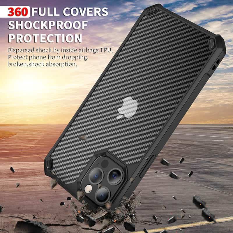 clear hybrid carbon fiber anti shock phone case (6)