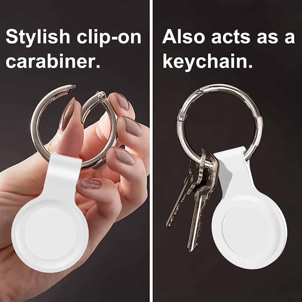 airtags silicone case anti lost keychain hooks (2)