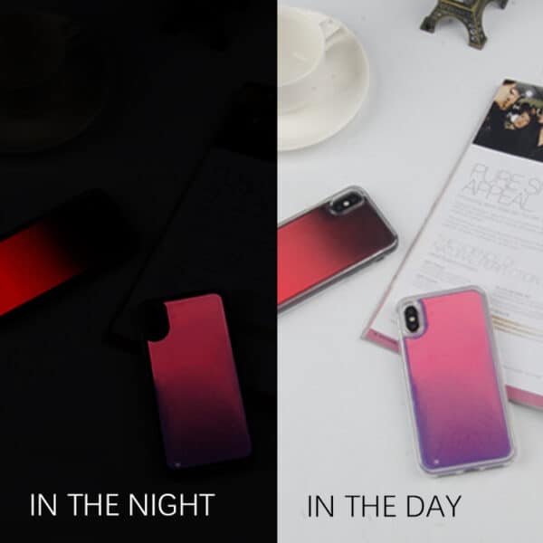 luminous glow neon sand liquid phone case (3)