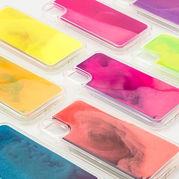 luminous glow neon sand liquid phone case (4)