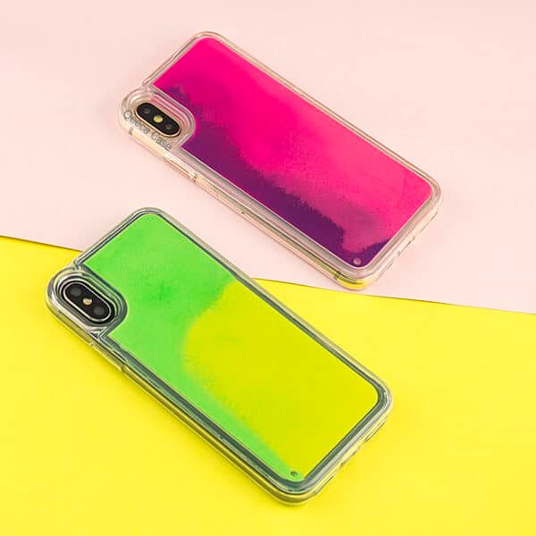 luminous glow neon sand liquid phone case (5)