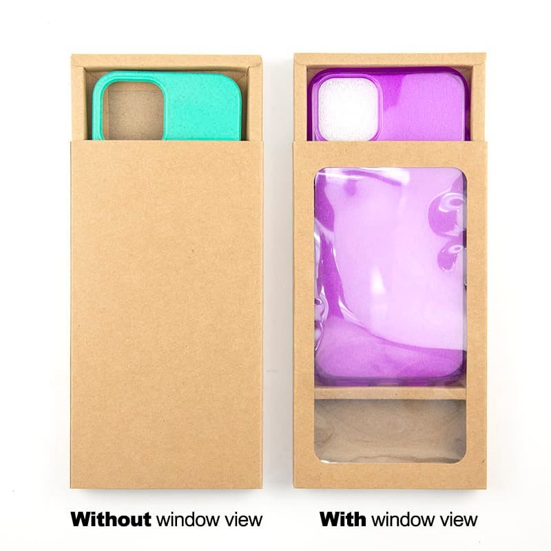 Sliding Kraft Packages Cell Phone Case Custom Packaging Window Paper Box Phone Case Packaging Box