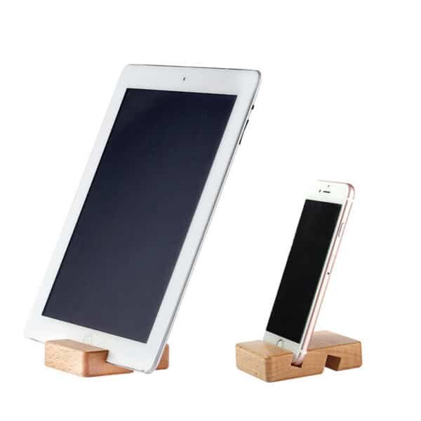 natural wood cell phone stand holder