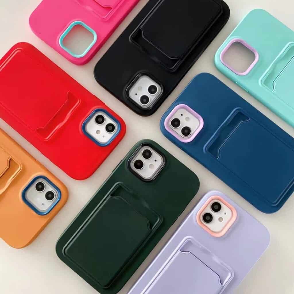 candy color iphone case with card holder