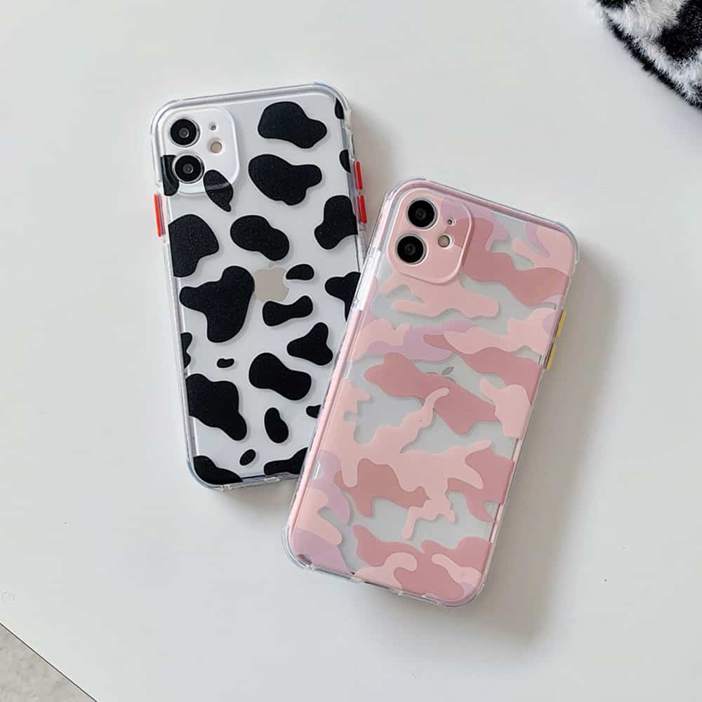 Clear Cow Print Phone Case