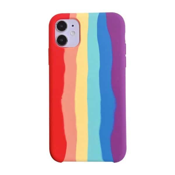 rainbow stripe silicone phone case cover 1 (2)