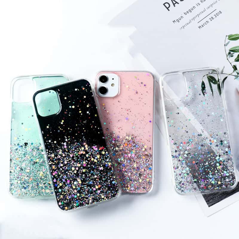 iphone phone case clear glitter (2)
