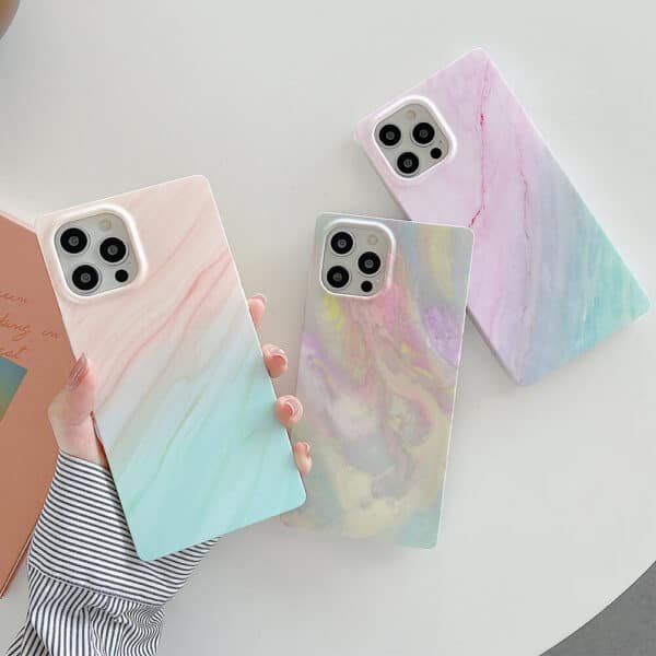 square pink marble phone case wholesale (1)