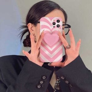 y2k 3d pink love heart phone case bulk (1)