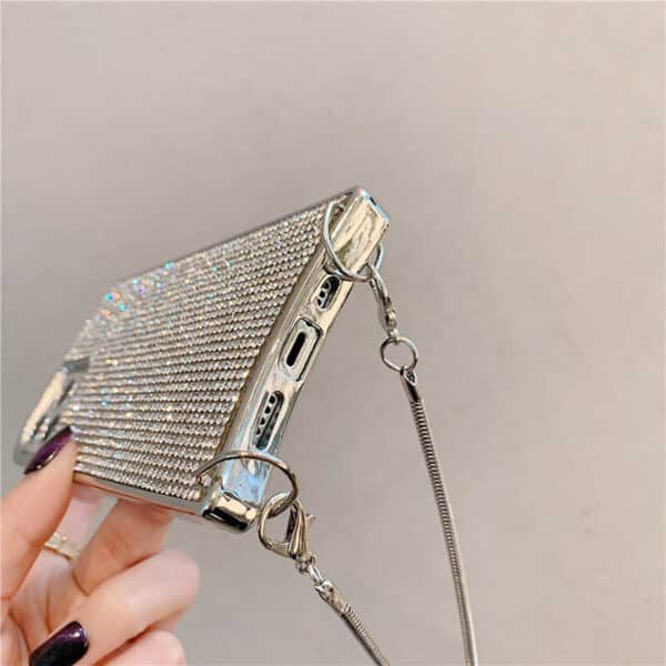 glitter shiny crossbody necklace phone case (2)