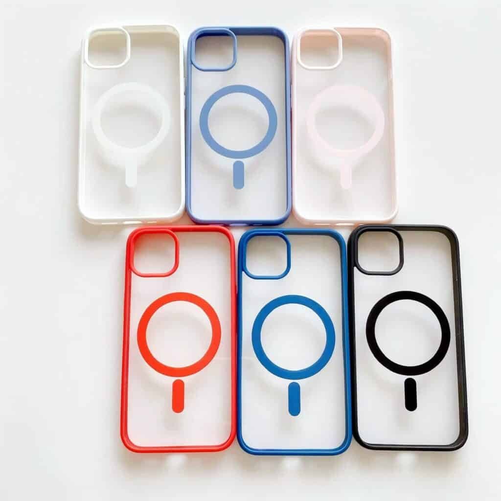 iphone cases magsafe clear back cover with color bumper (3)