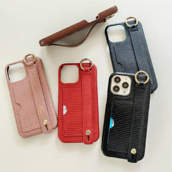 wholesales iphone case with card holder and strap loop (4)