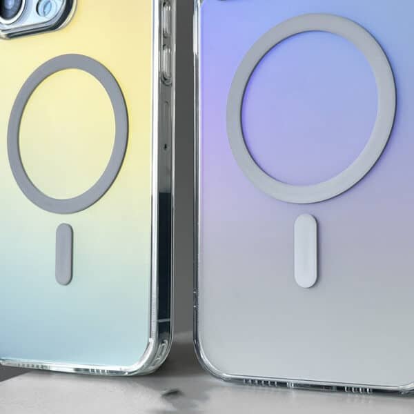 clear gradient hybrid protective magsafe phone case