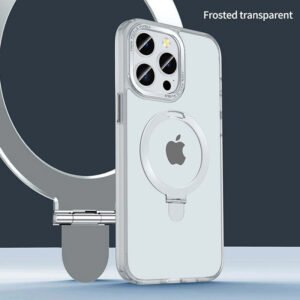 frosted metal ring stand magsafe phone case