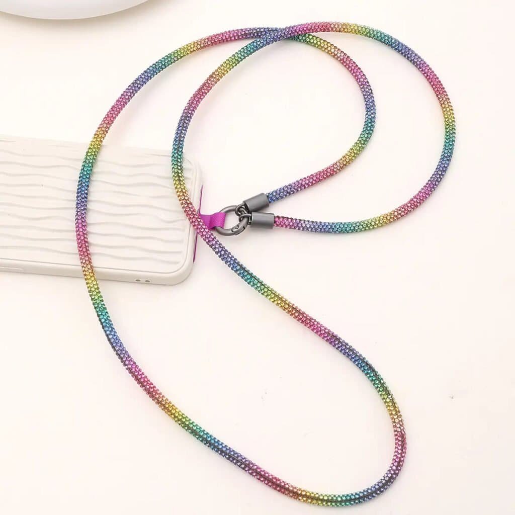 6 mm crystal glitter mobile phone rhinestone lanyard