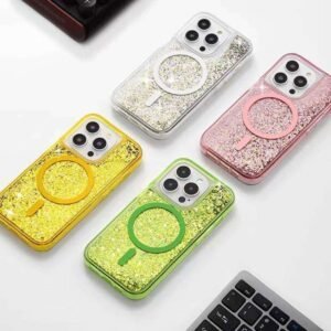 water floating glitter liquid magsafe phone case