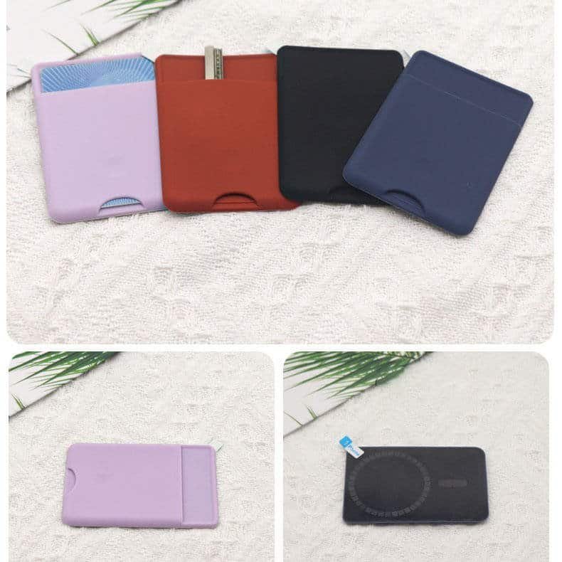 silicone magnetic credit card wallet holder