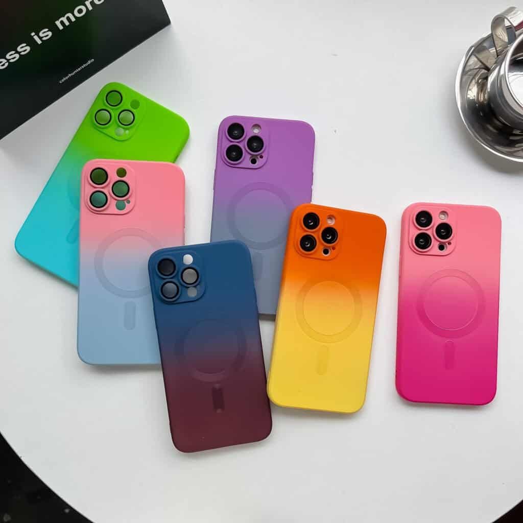 gradient color silicone magsafe phone case