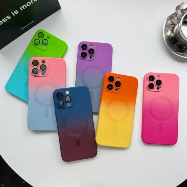 gradient color silicone magsafe phone case