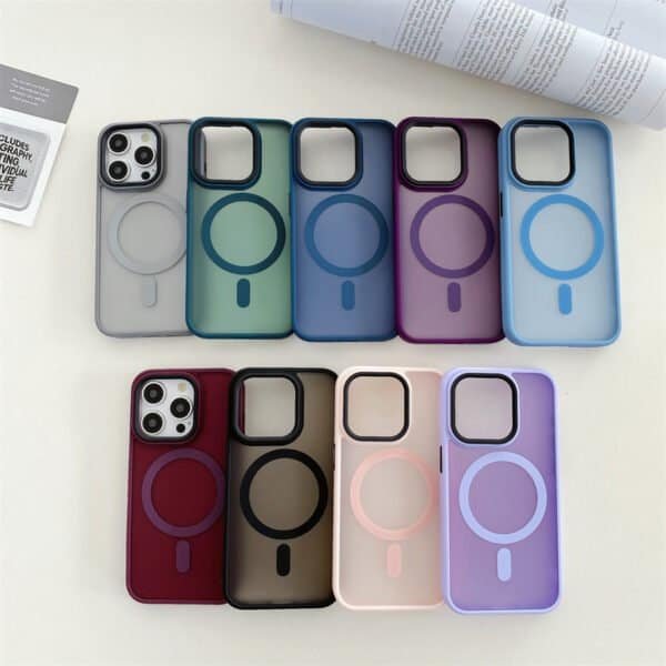 multi color matte finish magsafe phone case