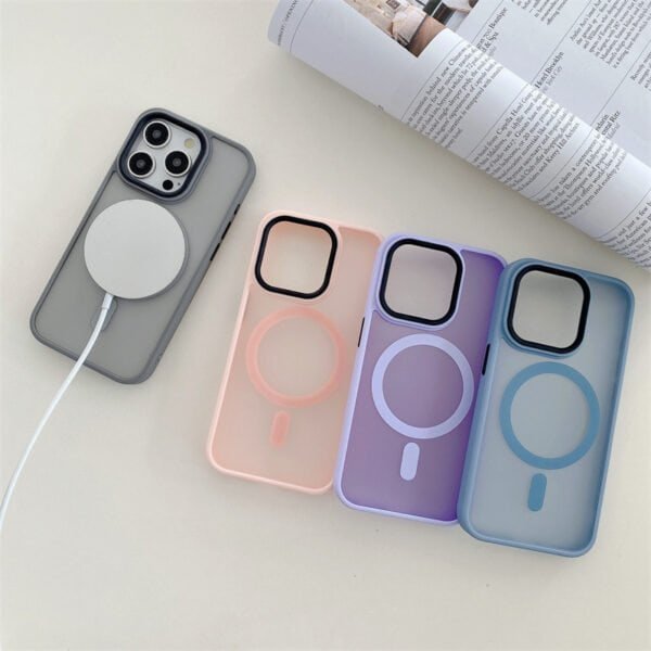 multi color matte finish magsafe phone case