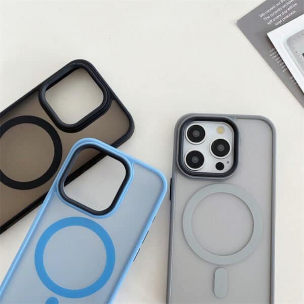 multi color matte finish magsafe phone case