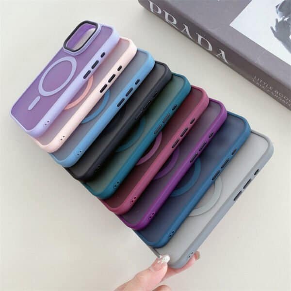 multi color matte finish magsafe phone case