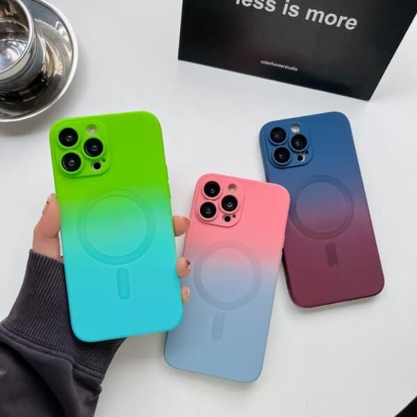 gradient color silicone magsafe phone case