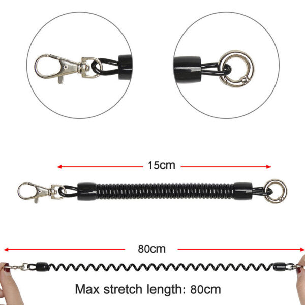 anti theft phone gasket spring lanyards with carabiner