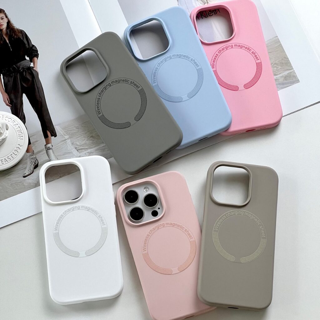 candy color silicone soft phone case magsafe compatible