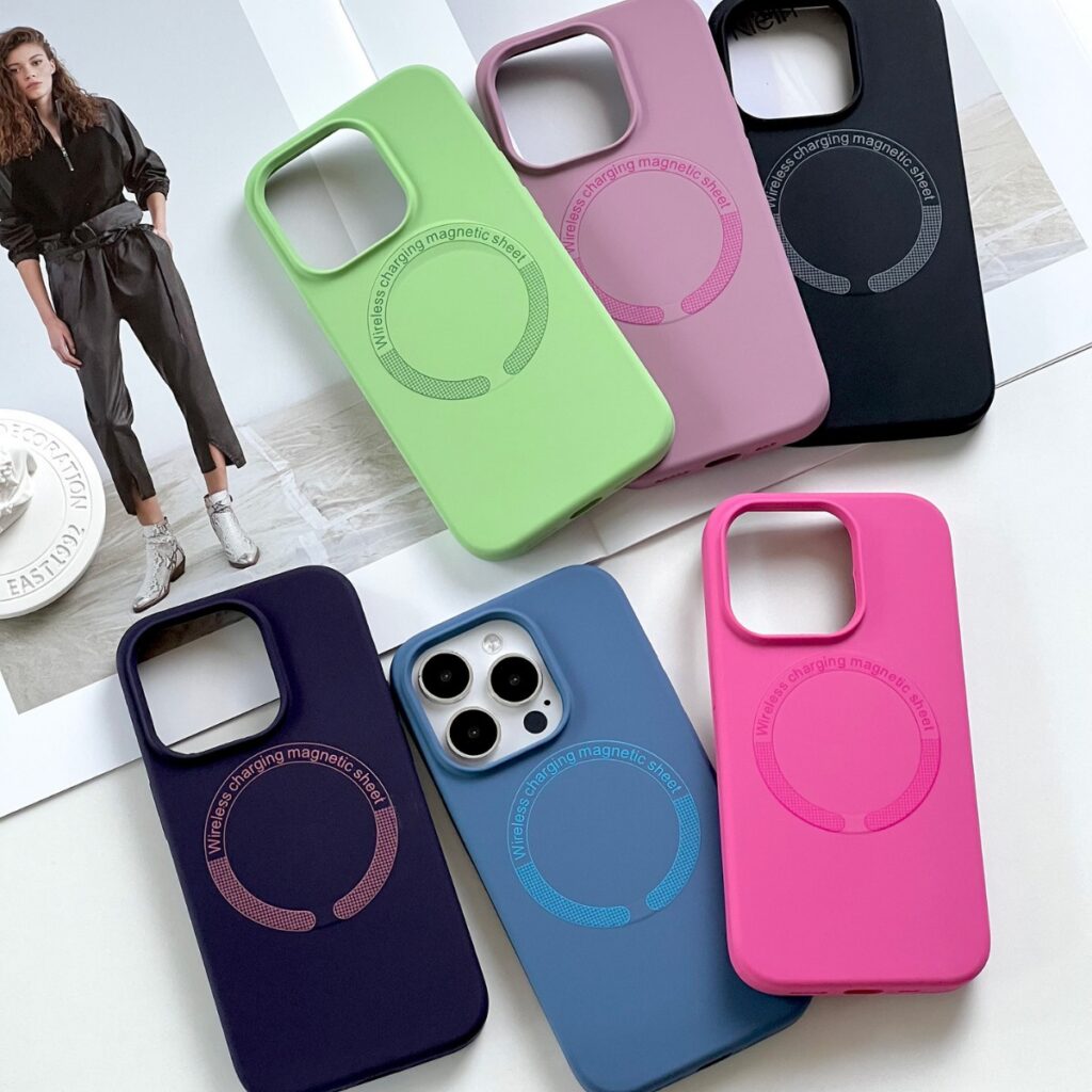 candy color silicone soft phone case magsafe compatible