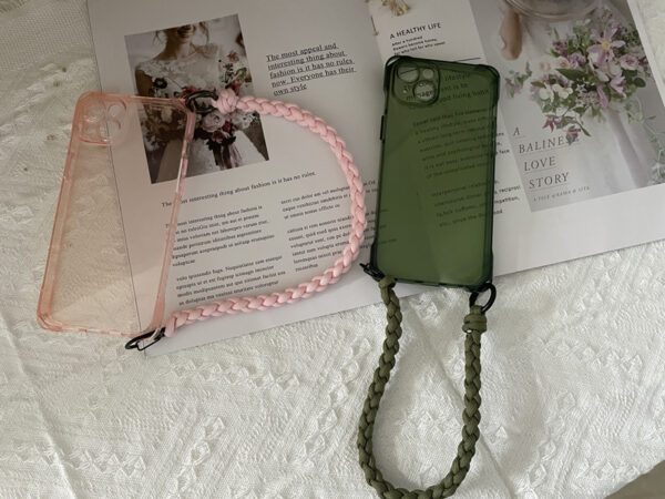 clear crossbody phone case with 4 corner holes