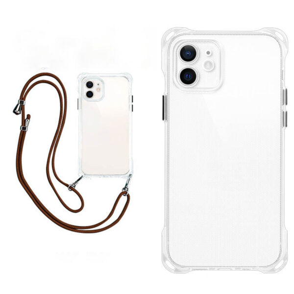 clear crossbody phone case with 4 corner holes