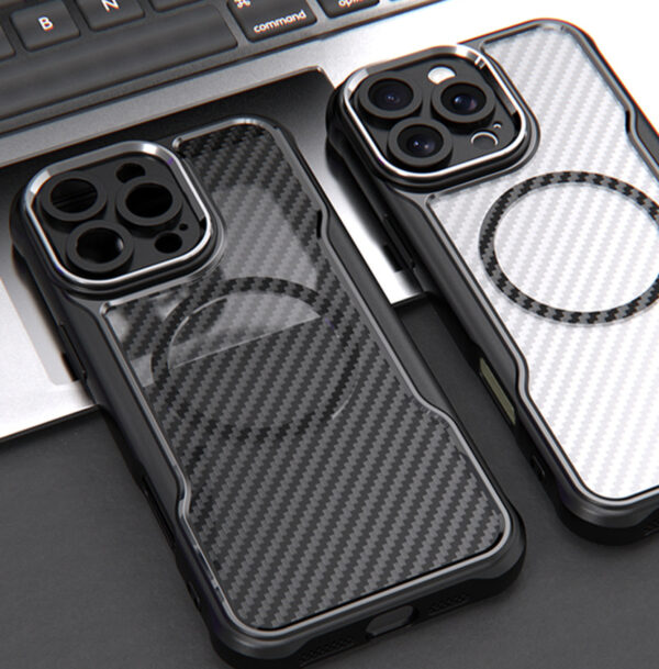 carbon fiber texture magsafe phone case