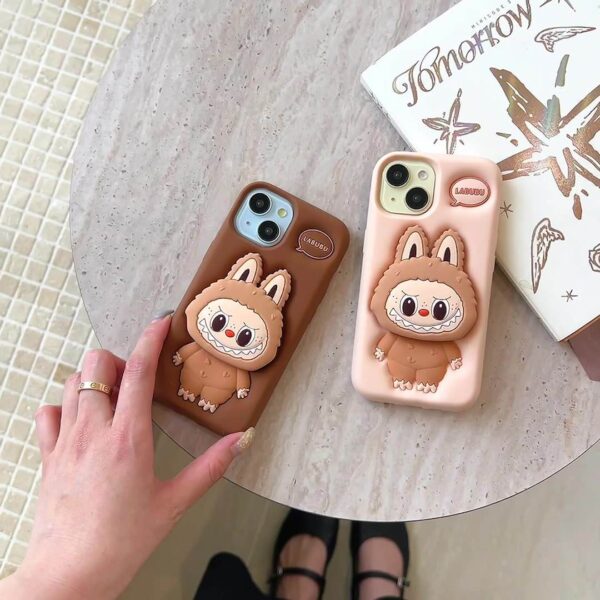 3d labubu silicone phone case with phone stand