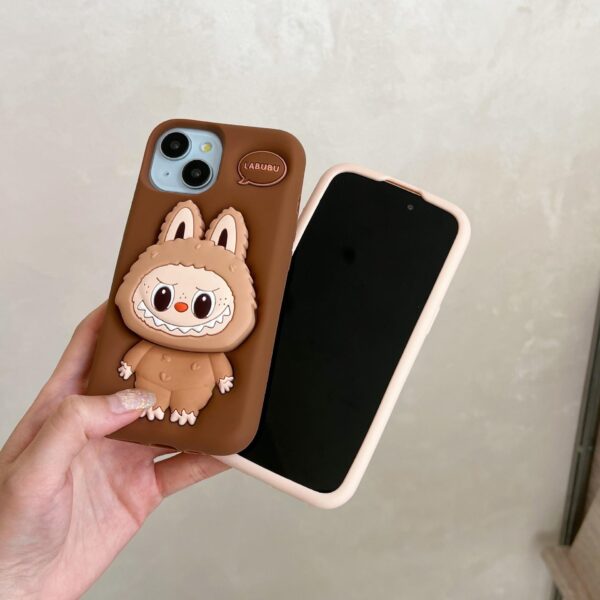 3d labubu silicone phone case with phone stand