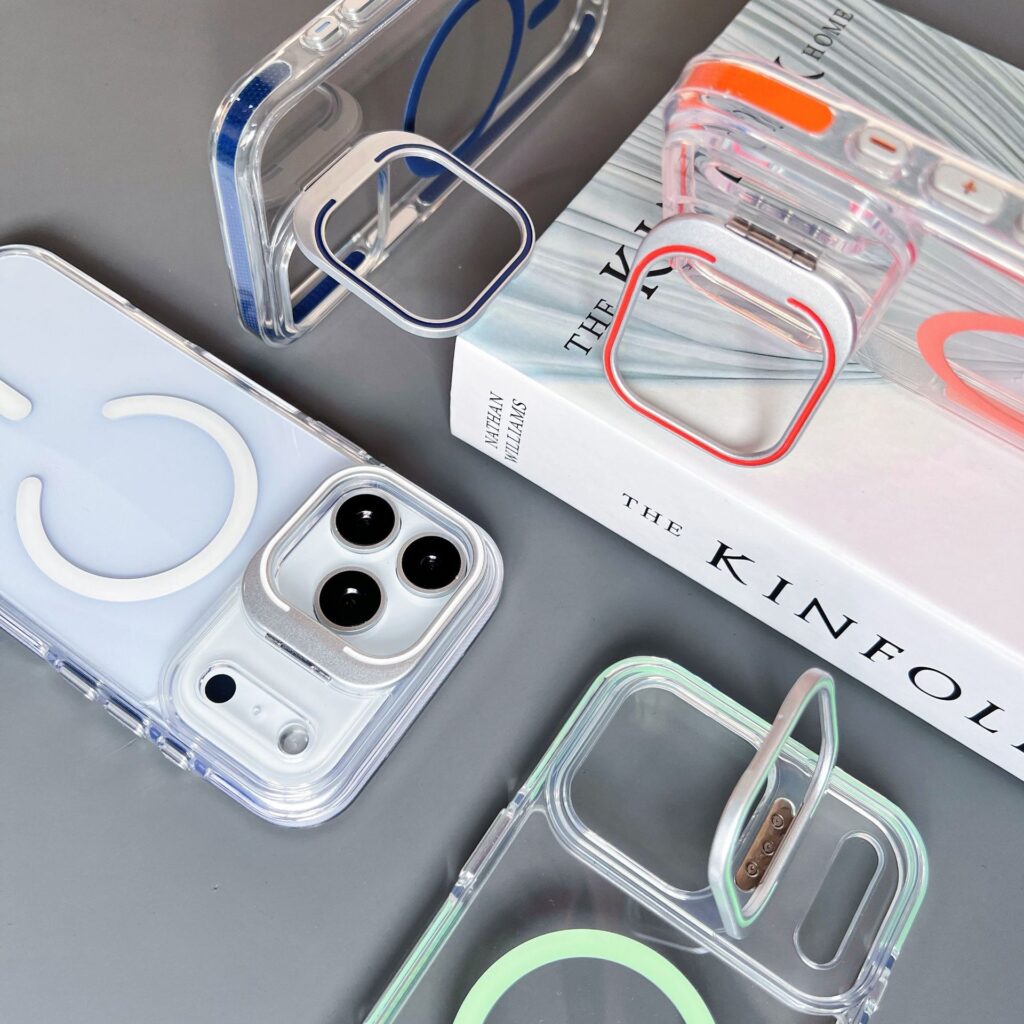 clear impact camera stand magsafe phone case