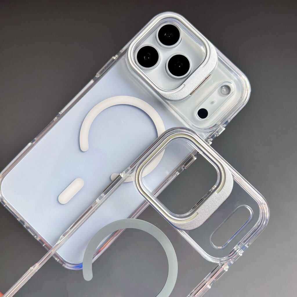 clear impact camera stand magsafe phone case