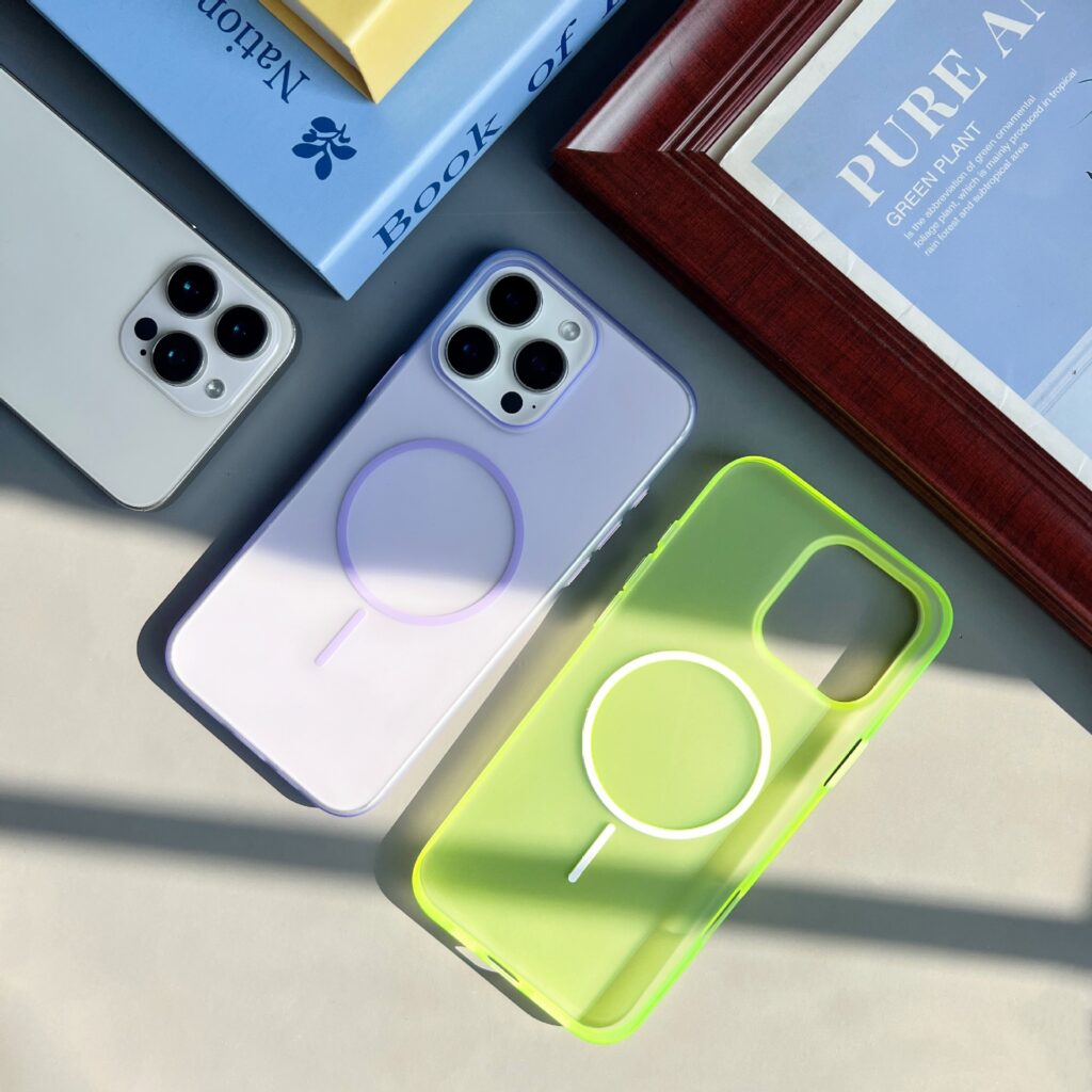 colorful hard pc frosted magsafe phone case