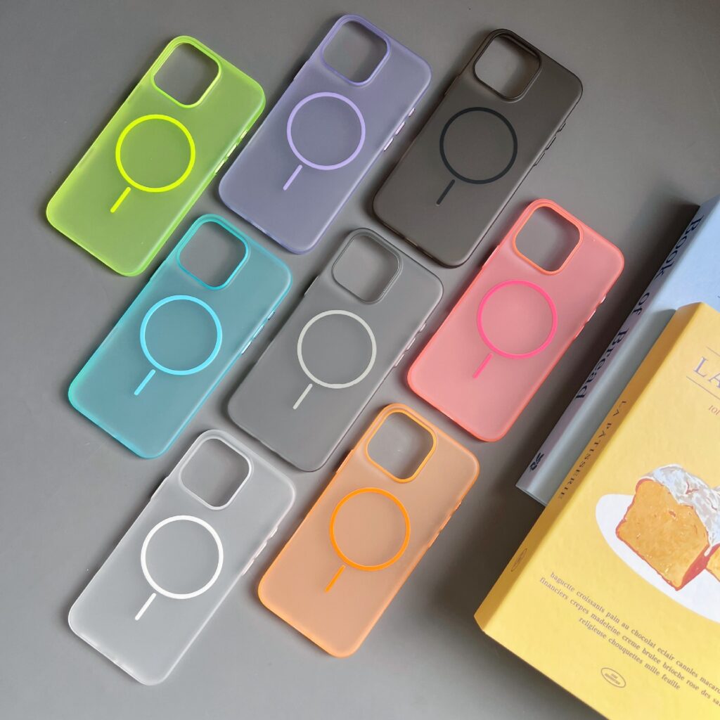 colorful hard pc frosted magsafe phone case