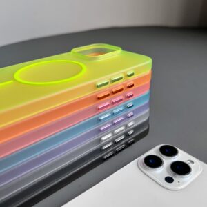 colorful hard pc frosted magsafe phone case